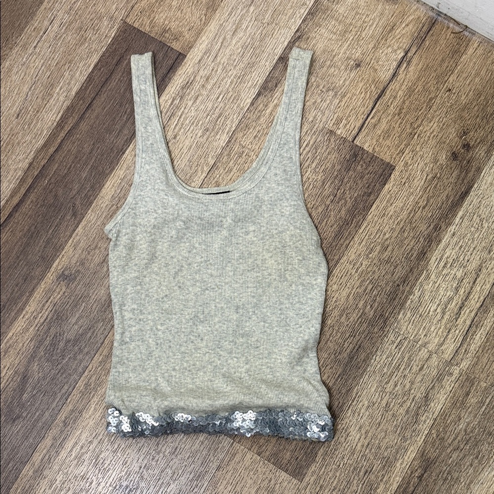 The Limited Silver Sequin Tank Top